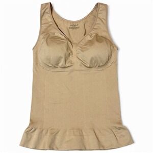 Camishaper Women XL‎ Tank Top Shaper Built in Bra Smooth Compression Tan Stretch